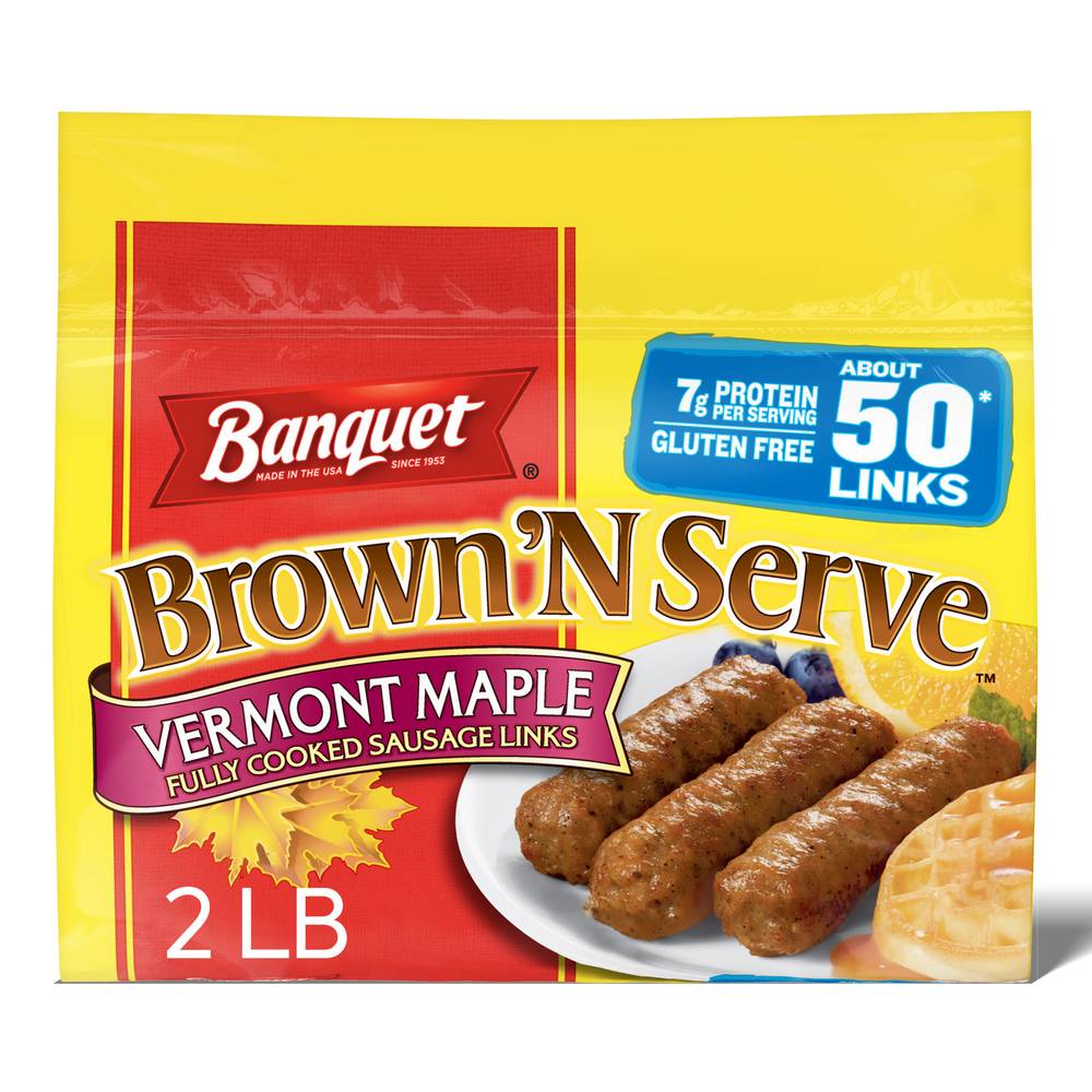 Banquet Brown N Serve Vermont Maple Fully Cooked Sausage Links