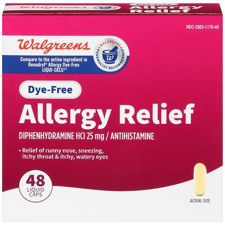 Walgreens Wal-Zyr Allergy Relief Liquid Caps Dye-Free