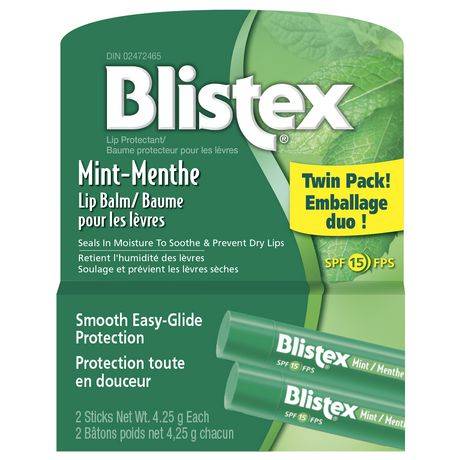 Blistex Spf 15 Lip Balm Twin Pack!, Mint (4.25 g, 2 ct)