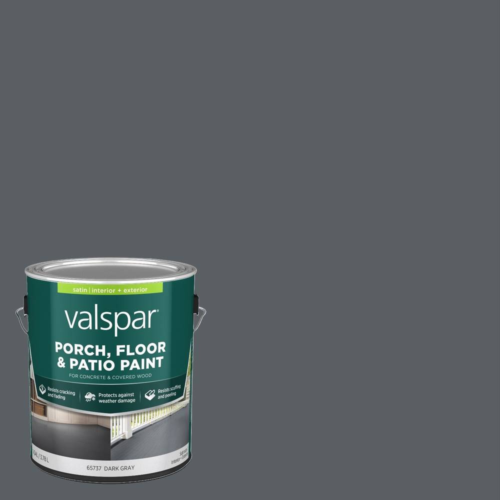 Valspar Dark Gray Satin Interior/Exterior Porch and Floor paint ( 1-gallon ) | 009.0065737.007