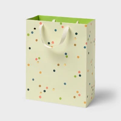 Spritz Large Polka Dot Gift Bag, Cream
