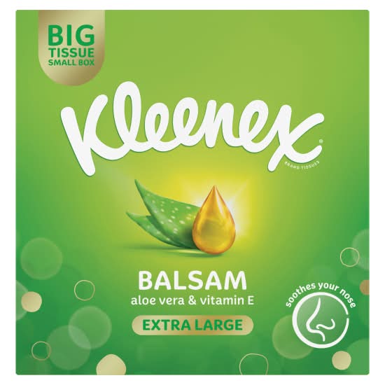 Kleenex Aloe Vera, Extra Large, Balsam Tissues Single Compact Box