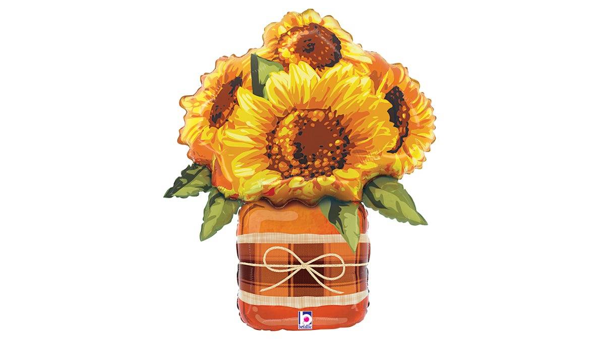 Sunflower Mason Jar Oversized Shape Balloon