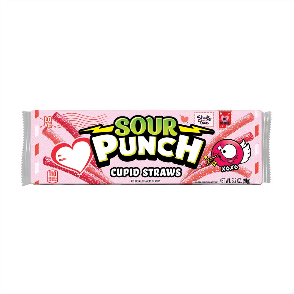 Sour Punch Cupid Straws Valentines Candy (3.2 oz)