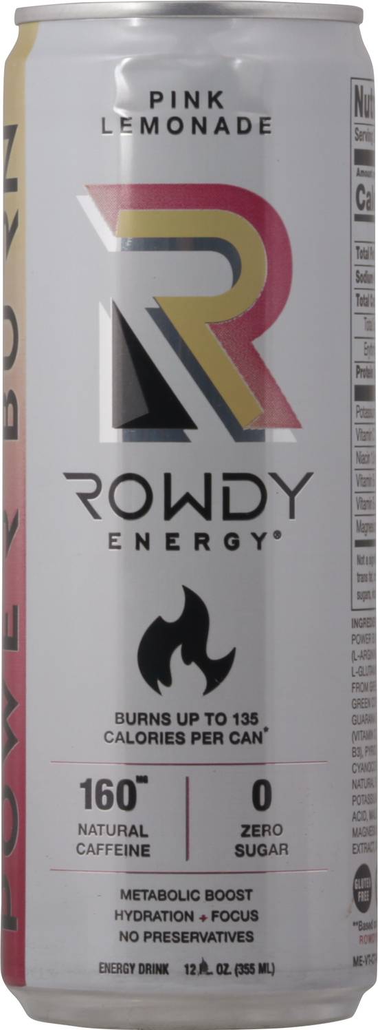 Rowdy Energy Pink Lemonade Energy Drink (12 fl oz)