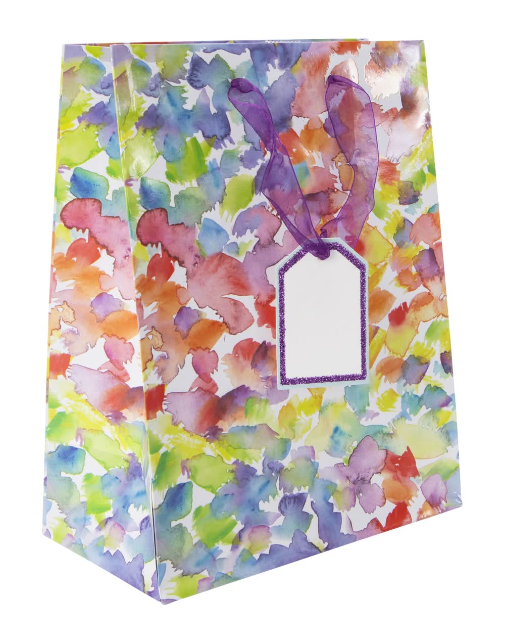 Medium Watercolor Gift Bag 7in x 9in Medium Dots