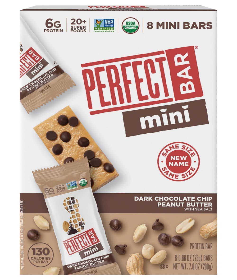 Perfect Bar Mini Protein Bar With Sea Salt, Dark Chocolate Chip Peanut Butter (8 x 0.88 oz)