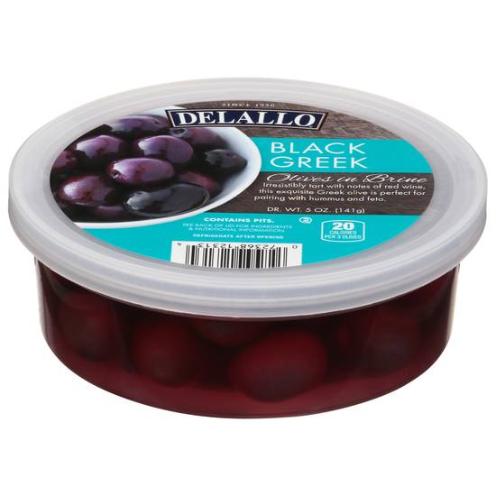 Delallo Black Greek Olives in Brine (5 oz)