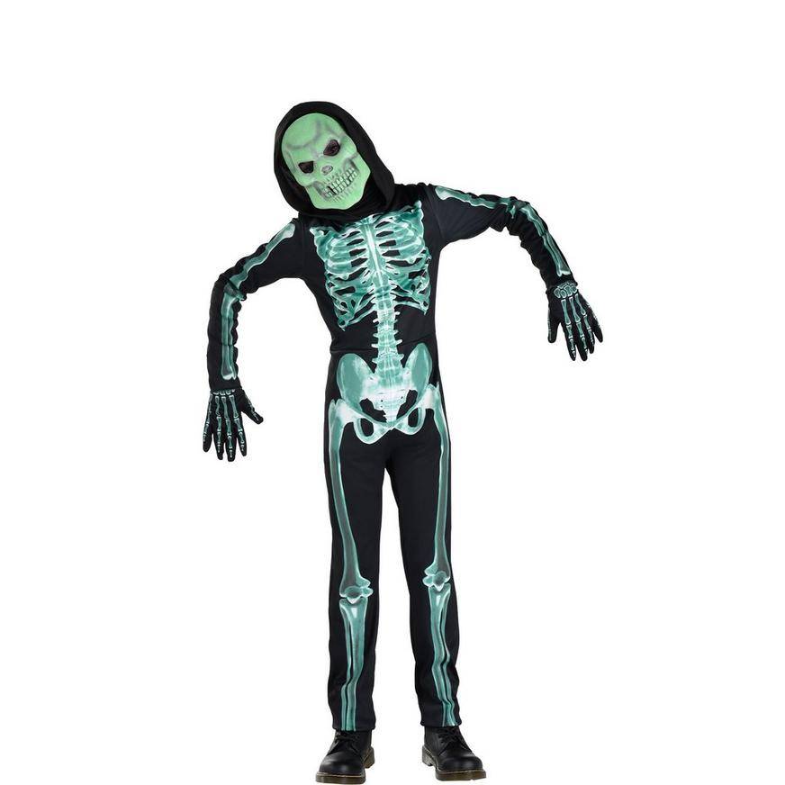 Kids' Glow-in-the-Dark Skeleton Costume - Size - M