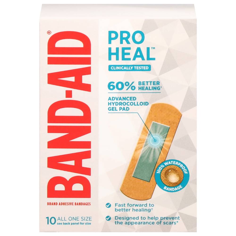 Band-Aid Pro Heal Adhesive Bandages, 3.25 in x 1 in (10 ct)