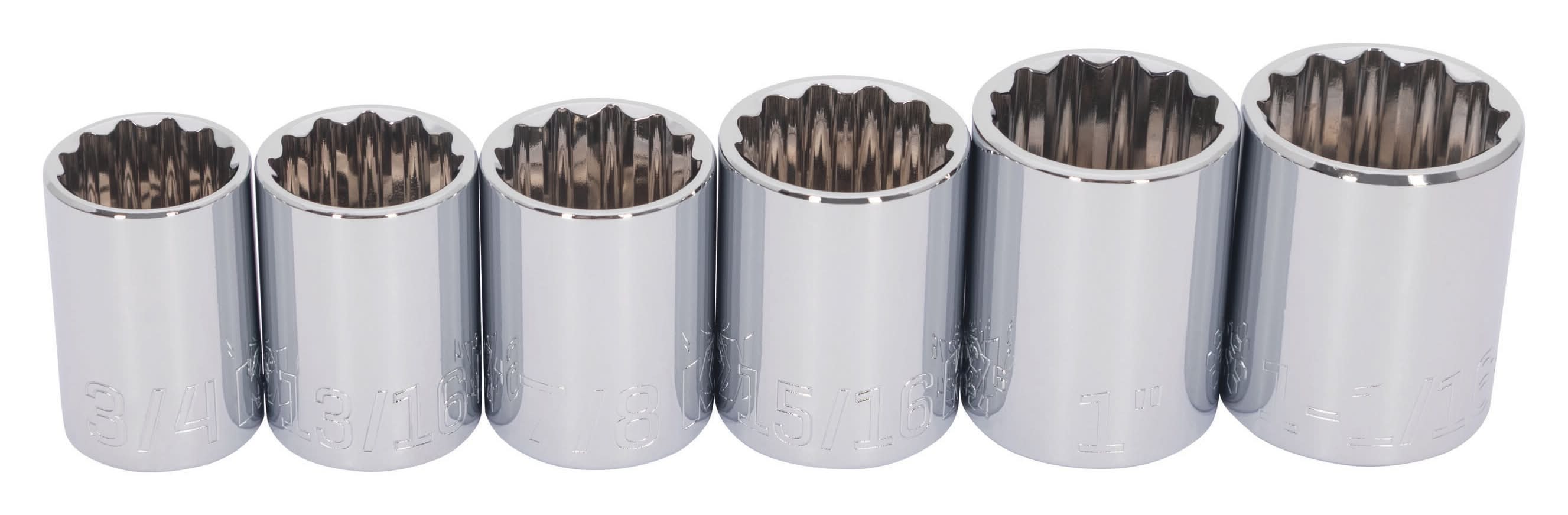 Kobalt 1/2-in Drive Standard (SAE) Shallow Socket Set 6 -Pieces