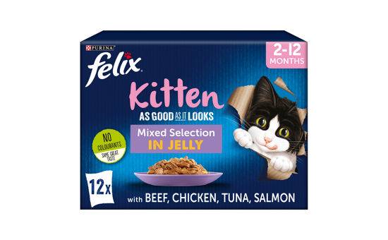 Felix As Good As It Looks Kitten Mixed Selection in Jelly Wet Cat Food 12 x 100g