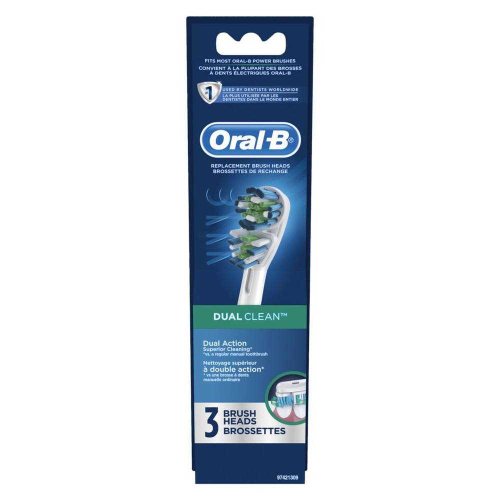 Oral-B Dual Clean Toothbrush Heads (3 units)