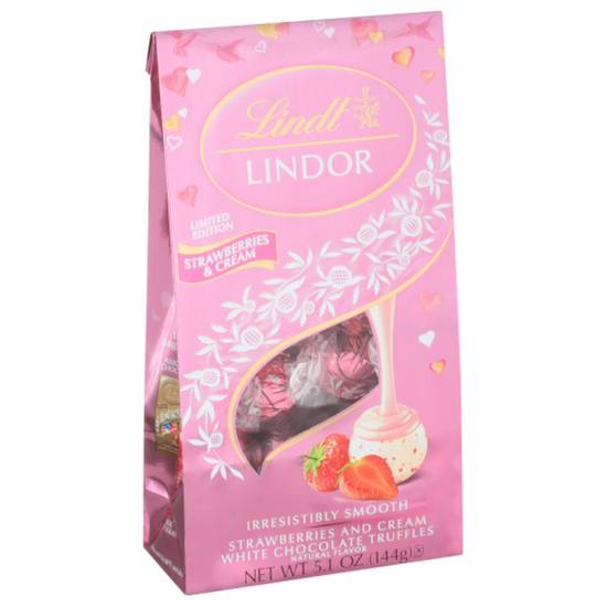 Order Lindt LINDOR Valentine's Strawberries and Cream White Chocolate Candy Truffles, 5.1 oz. Bag food online from CVS store, OCEAN SPRINGS on bringmethat.com