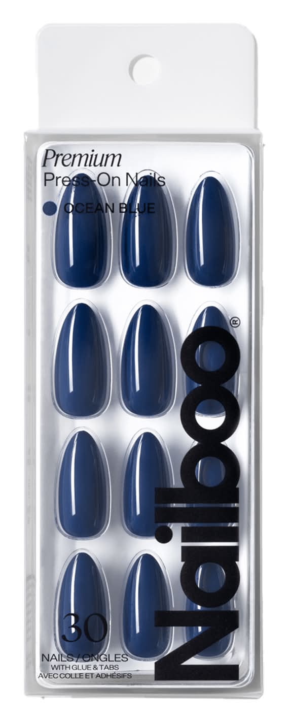 Nailboo Premium Press on Nails, Ocean Blue (30 ct)