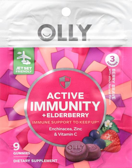 Olly Active Immunity + Elderberry Berry Brave Gummies (9 ct)