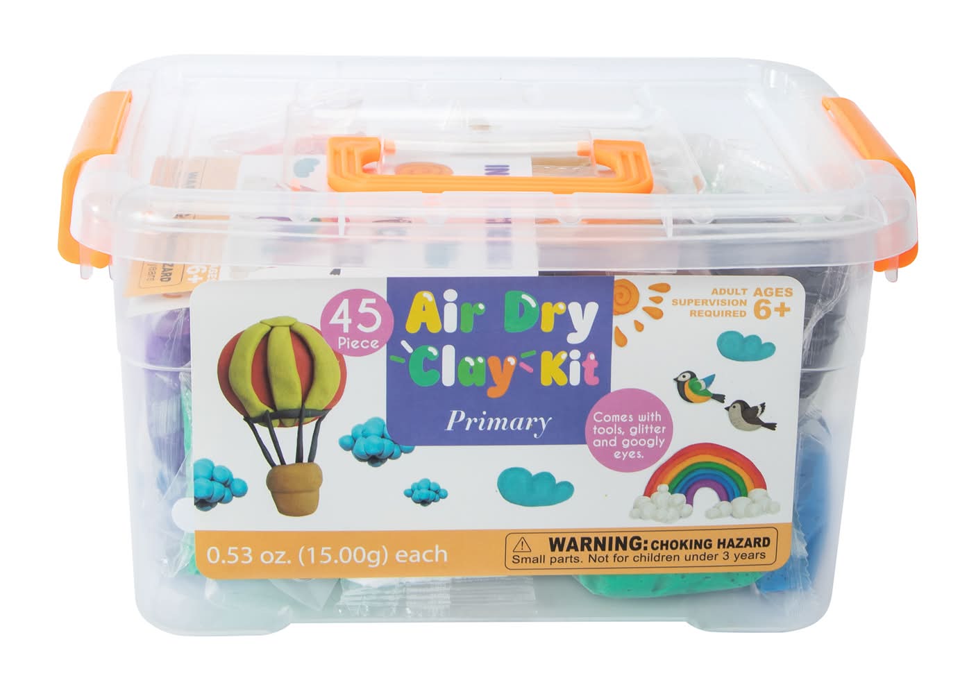 Air Dry Clay Pastel Kit 45-Piece Primary