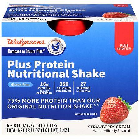 Walgreens Creamy Milk Chocolate Plus Protein Nutritional Shake (6 ct, 8 fl oz)