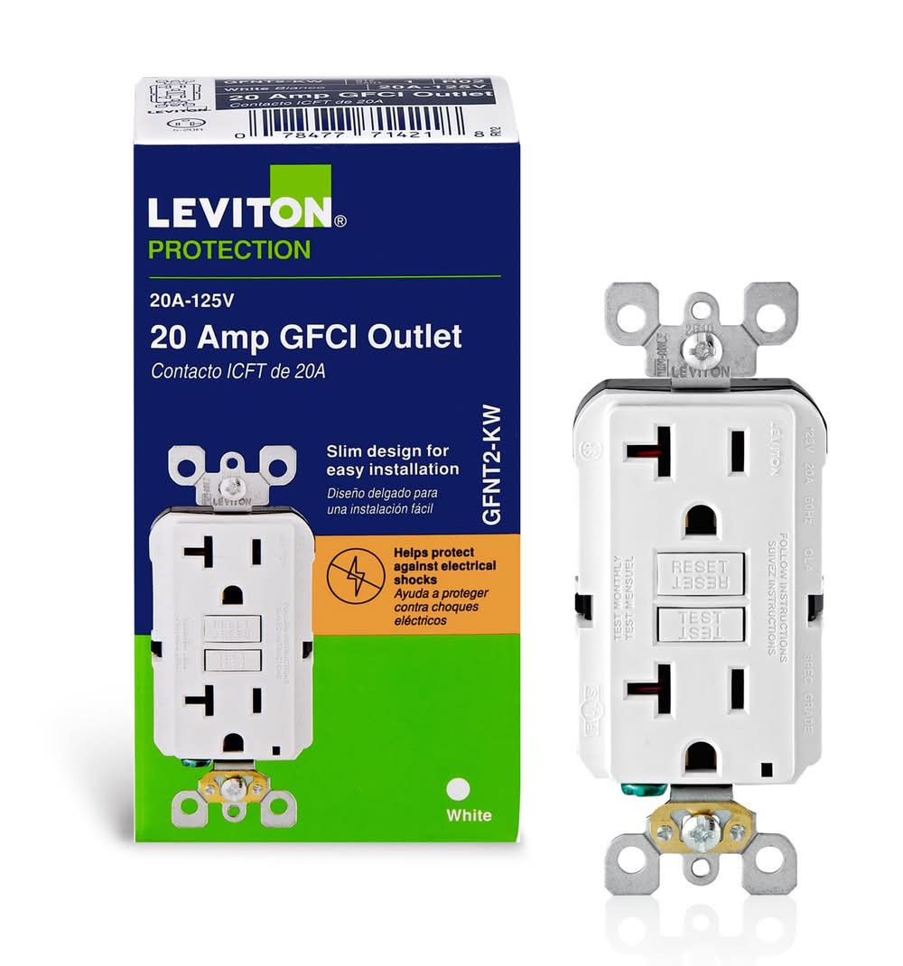 Leviton Smartlockpro 20 Amps 125 V Duplex White Gfci Outlet 5-20R 1 Pk