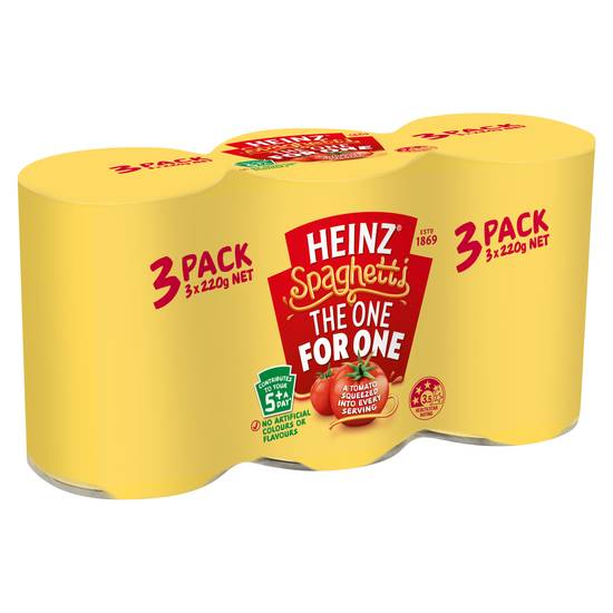 Heinz Spaghetti in Tomato Sauce Pasta 3 pack 220g