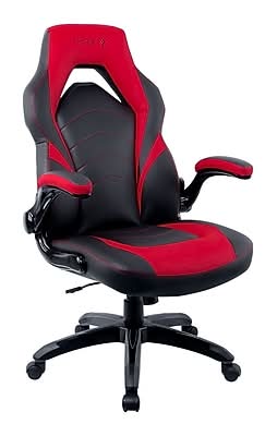 Staples Emerge Vortex Bonded Leather Ergonomic Gaming Chair, Black and Red (51465-CC)