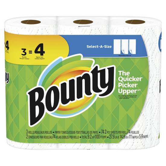 Bounty Paper Towels White Select A Size Double Rolls 2 Ply (2 ct)