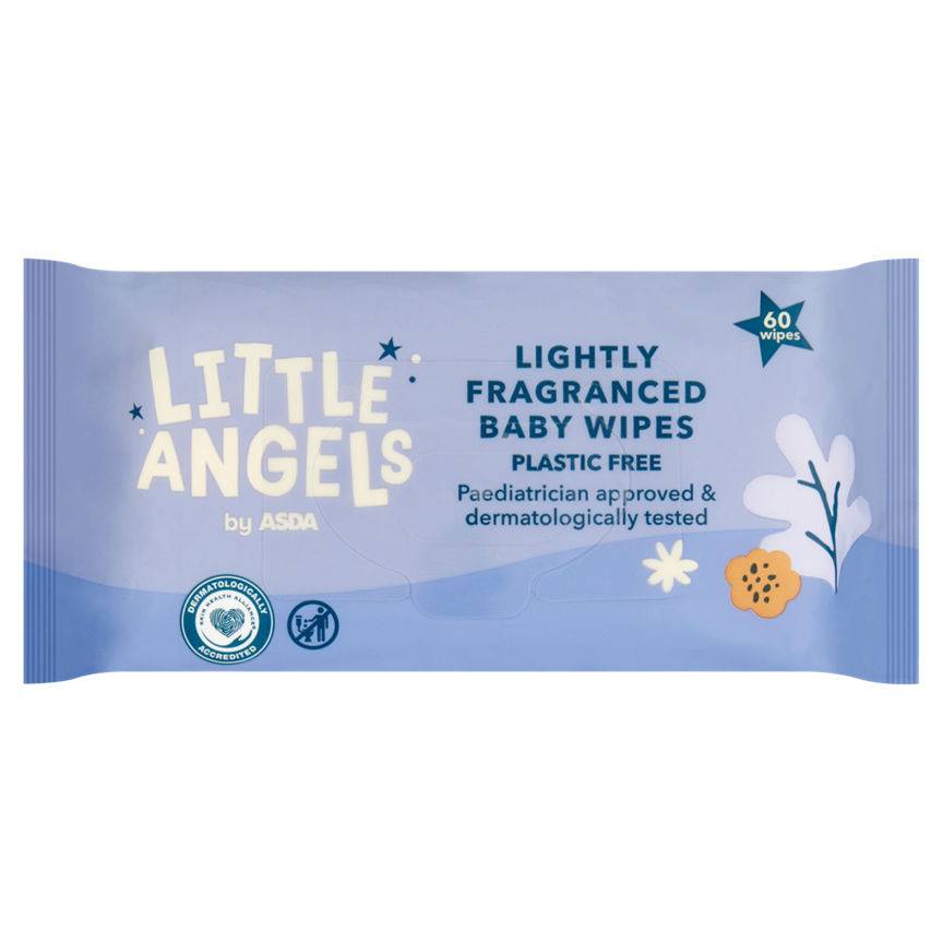 ASDA Little Angels 60 Plastic Free Fragranced Baby Wipes
