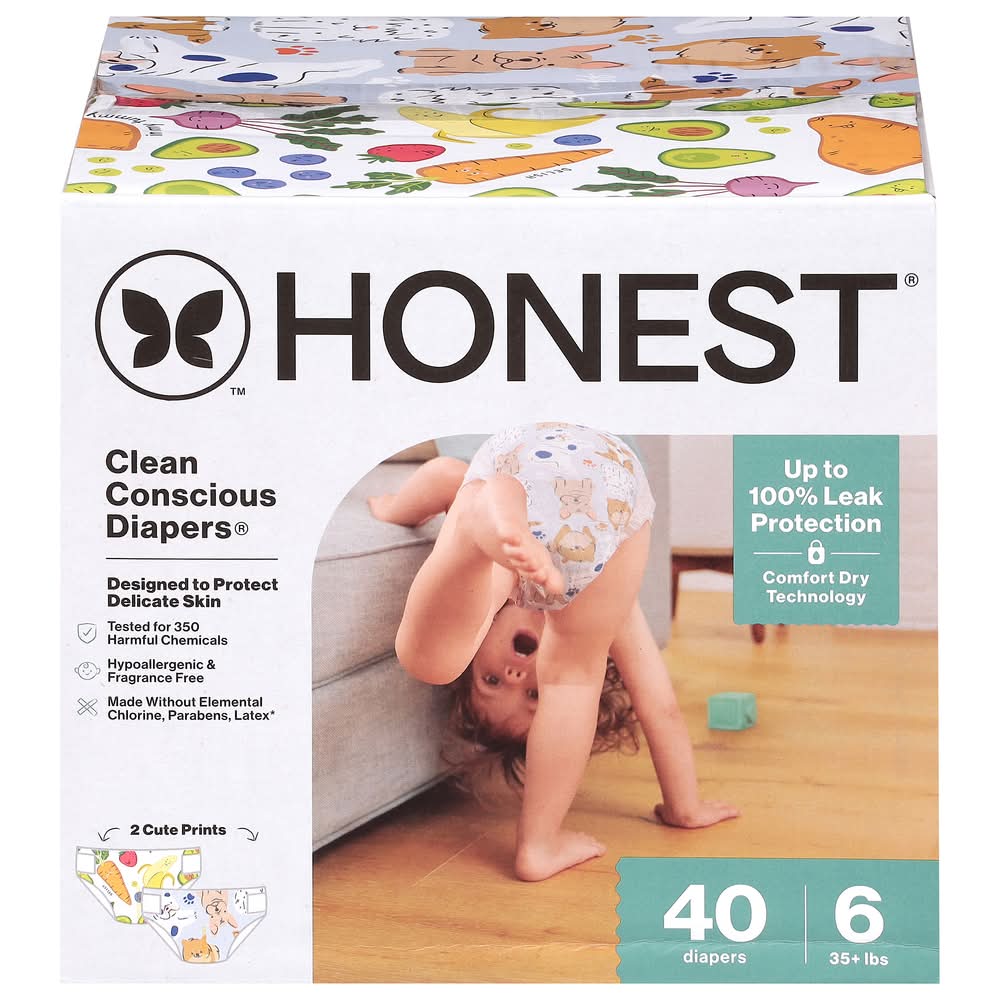 Honest Clean Conscious Daipers, 6 (40 ct)