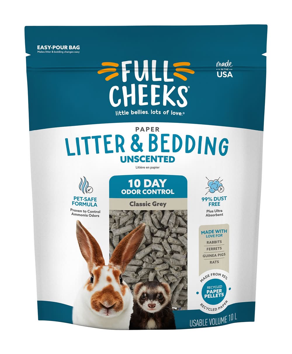 Full Cheeks™ Odor Control Small Pet Paper Litter & Bedding - Grey (Color: Grey, Size: 10 L)