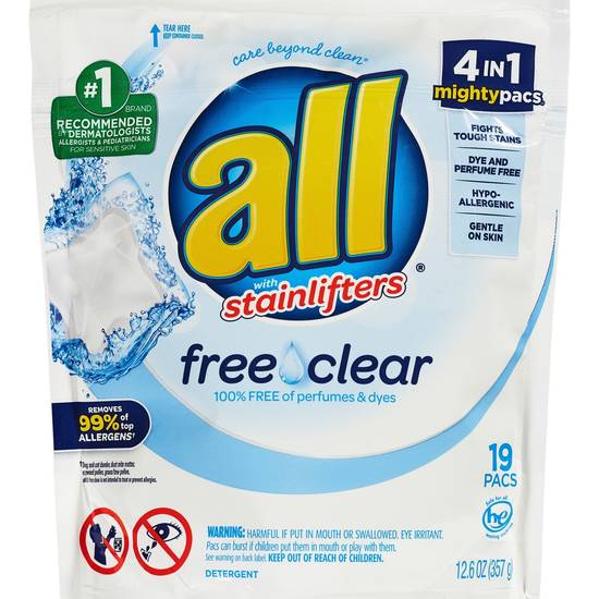 All Stainlifters Free Clear 100% Free Of Perfumes & Dyes Detergent (19 ct)