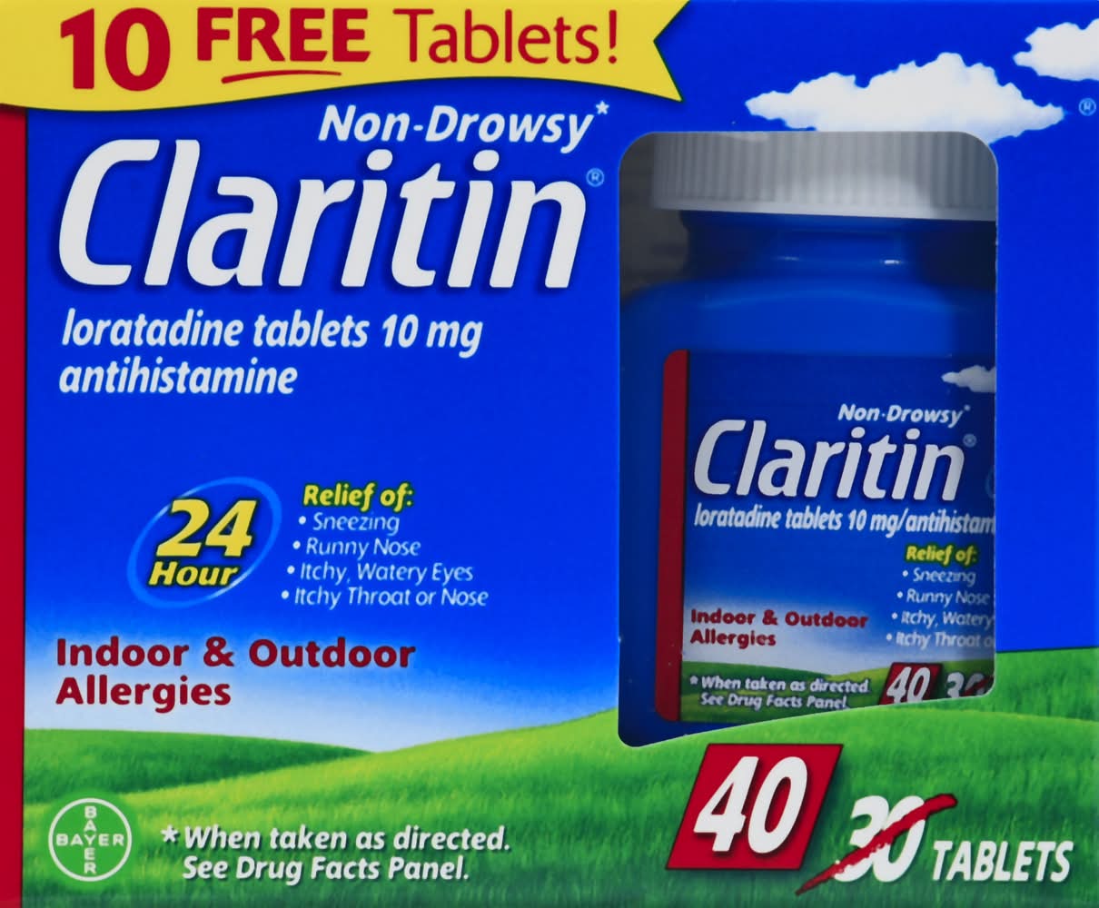 Claritin Loratadine 10 mg Tablets (0.06 lbs, 40 ct)