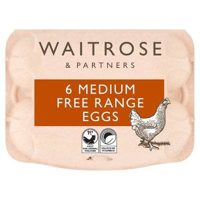 Waitrose British Blacktail FR Medium Eggs (6s)