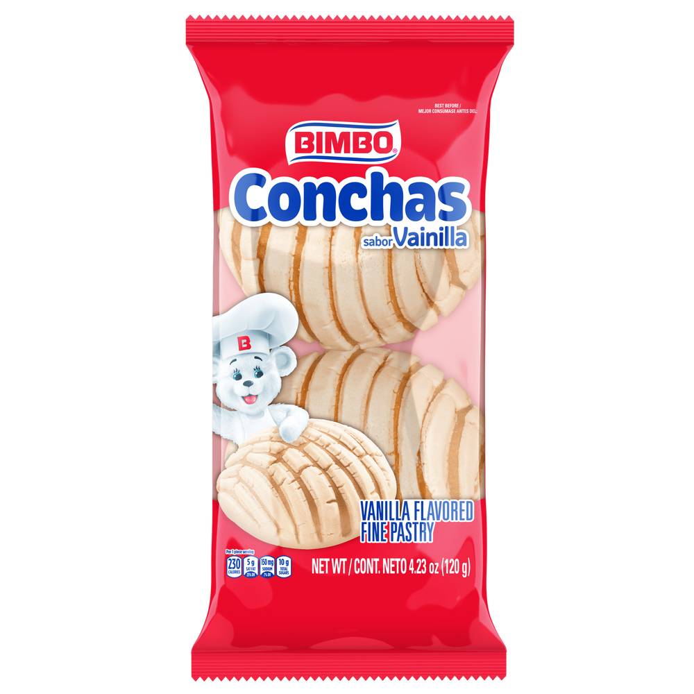 Bimbo Conchas Fine Pastry, Vanilla (4.4 oz)