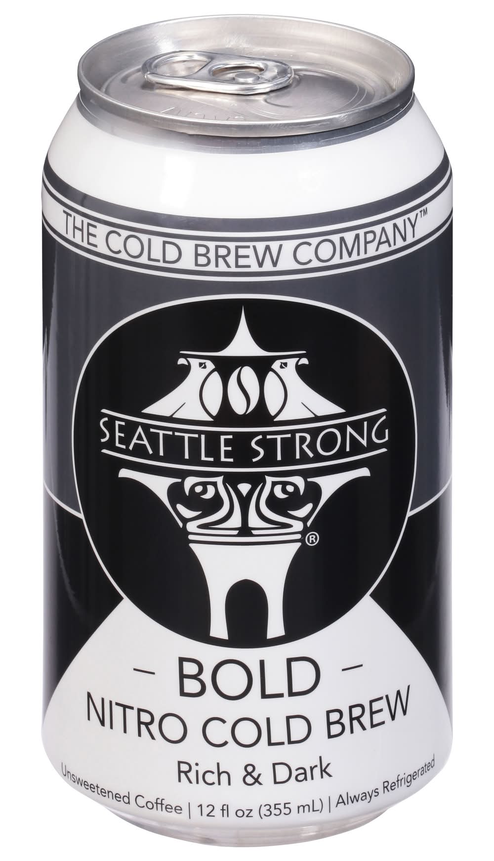 Seattle Strong Nitro Cold Brew Unsweetened Bold Coffee (12 fl oz)