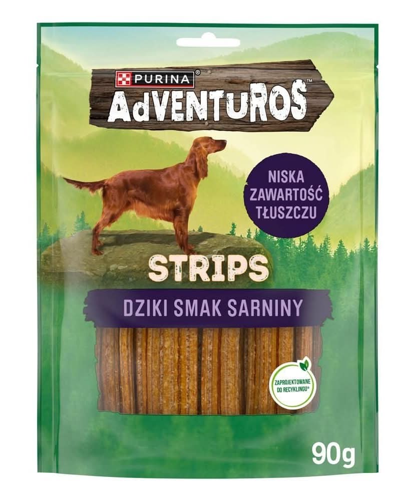 Purina AdVENTuROS Strips Karma dla psów dziki smak sarniny 90 g