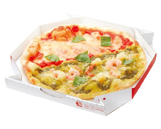 【238】ピッツァ・ハーフ＆ハーフ マルゲリータ＆ジェノベーゼ Pizza Half & Half - Margherita & Genovese