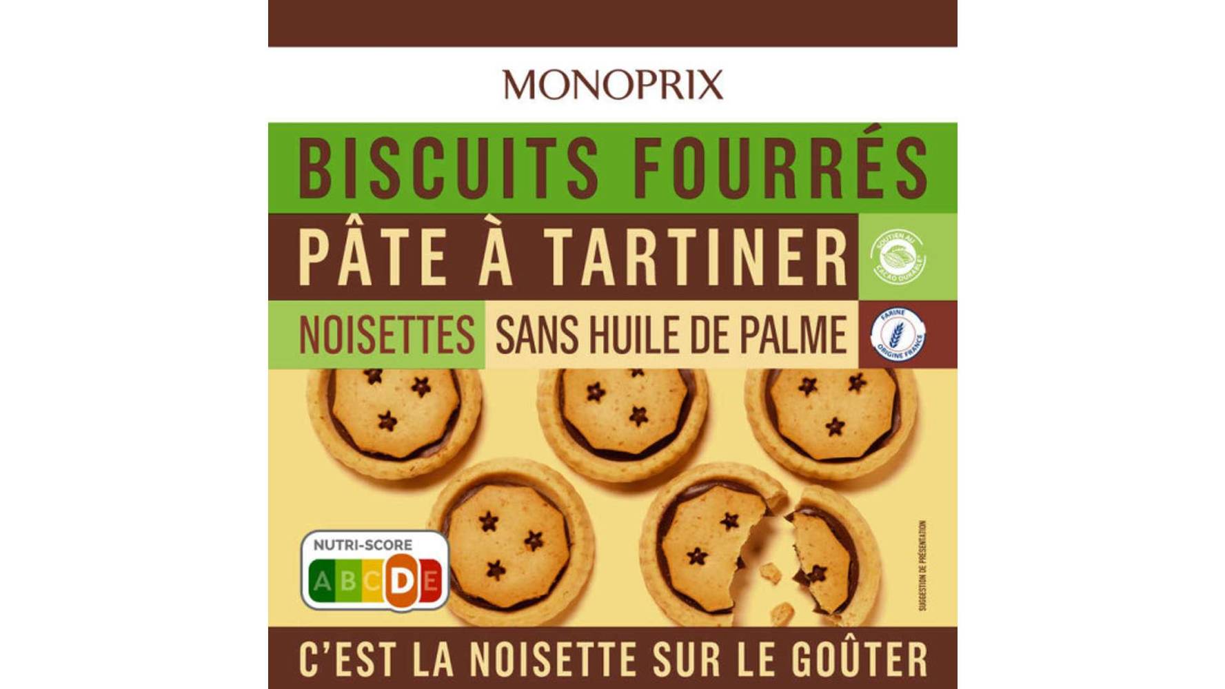 Monoprix - Biscuits fourrés de pâte à tartiner (noisettes)