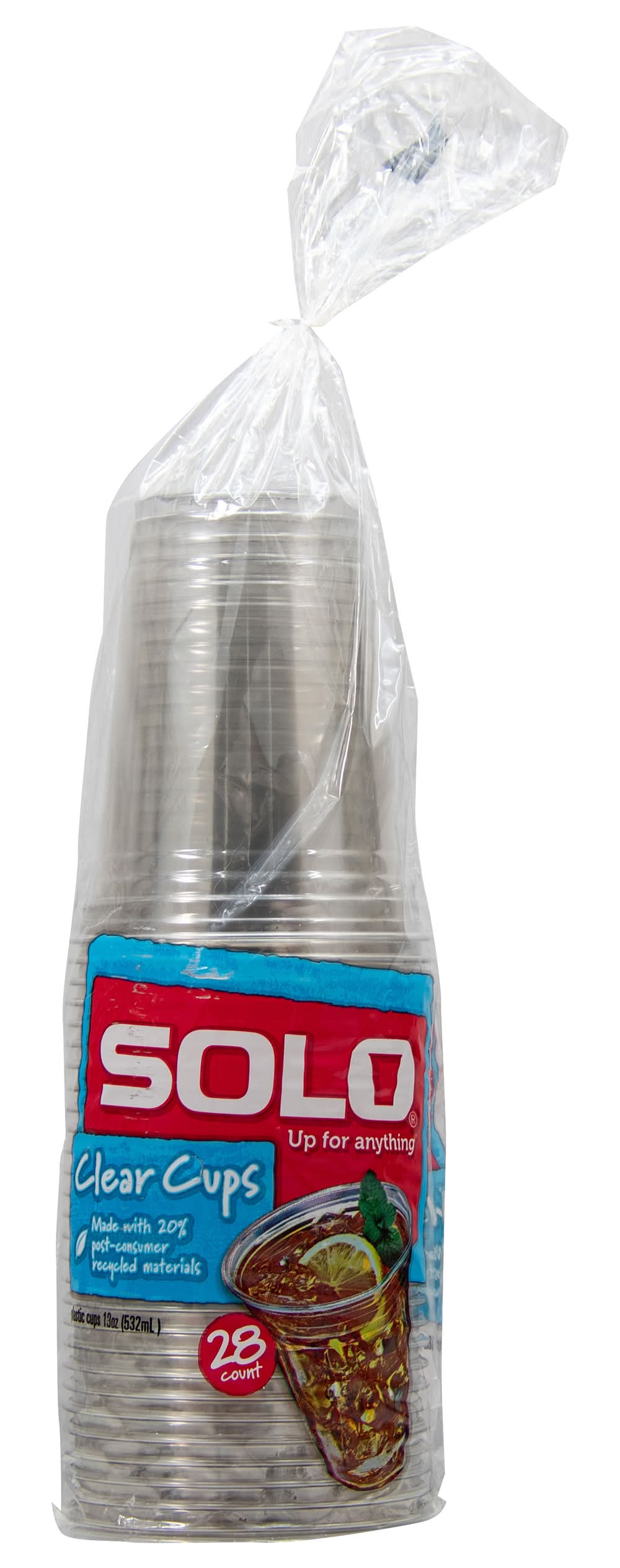 Solo Plastic Party Cups 18 oz, Clear (28 ct)