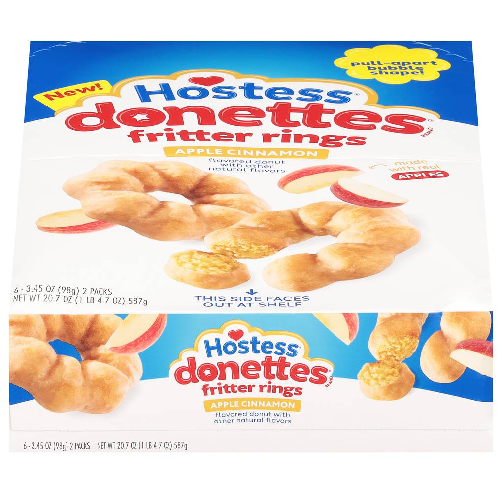 Hostess Donettes Fritter Rings Donuts, Apple Cinnamon (20.7 oz, 6 ct)