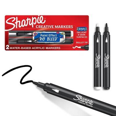 Sharpie Bullet Tip Creative Markers, Black - White (2 ct)