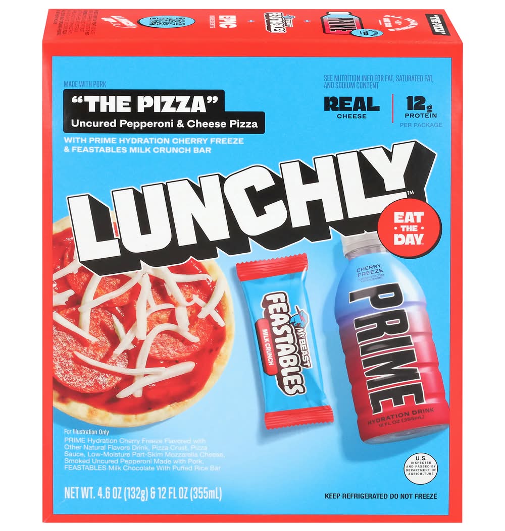 Lunchly The Pizza Uncured Pepperoni & Cheese Meal Kit (4.6 oz, 3 ct)