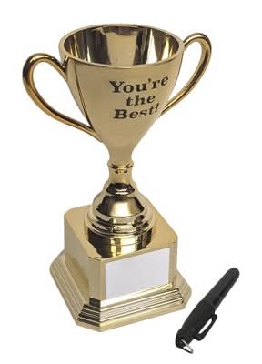 Paper Riot Co Dry Erase Gold Trophy Cup