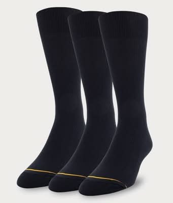 GOLDTOE Signature Collection Nylon Rib Crew Socks, Men, 6-12.5 (3 ct)