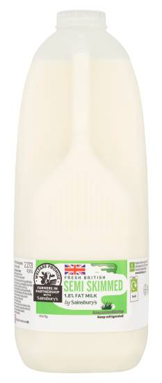 Sainsbury's Fresh British Semi Skimmed Milk (2.27L)