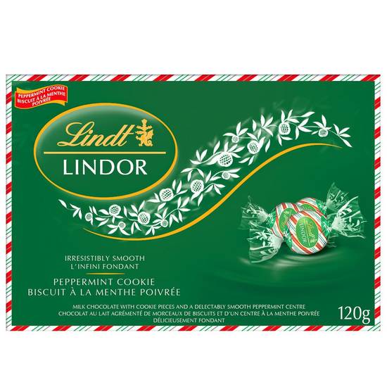 Lindt Lindor Peppermint Cookie Milk Chocolate Truffles (120 g)