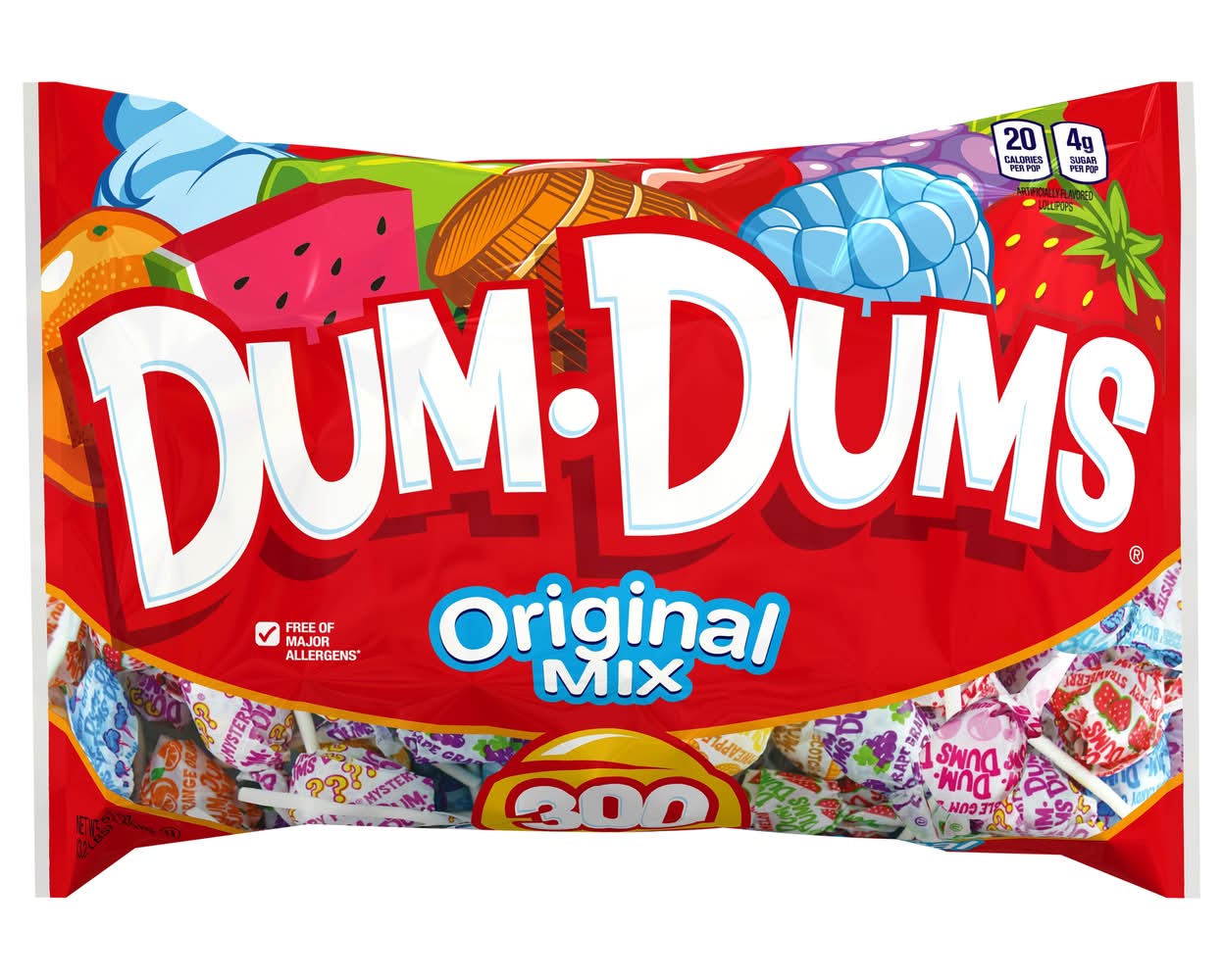 Dum Dums Original Mix Pops, Assorted (51 oz, 300 ct)