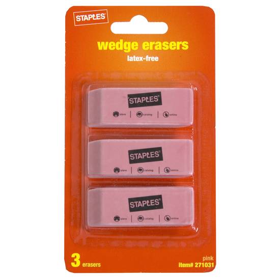 Staples Wedge Erasers (3 ct)