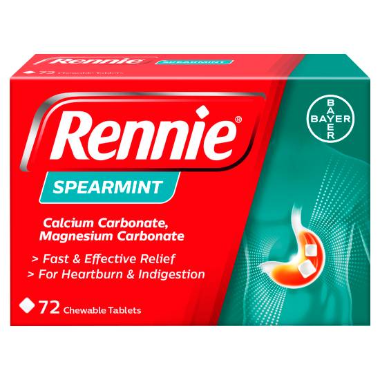 Rennie Spearmint Chewable Tablets (72 ct)