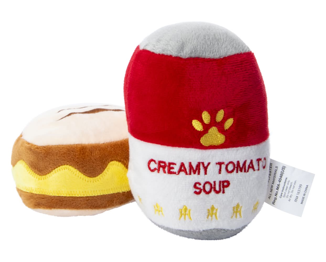 Foodie Plush Dog Toys 2-Count Soup