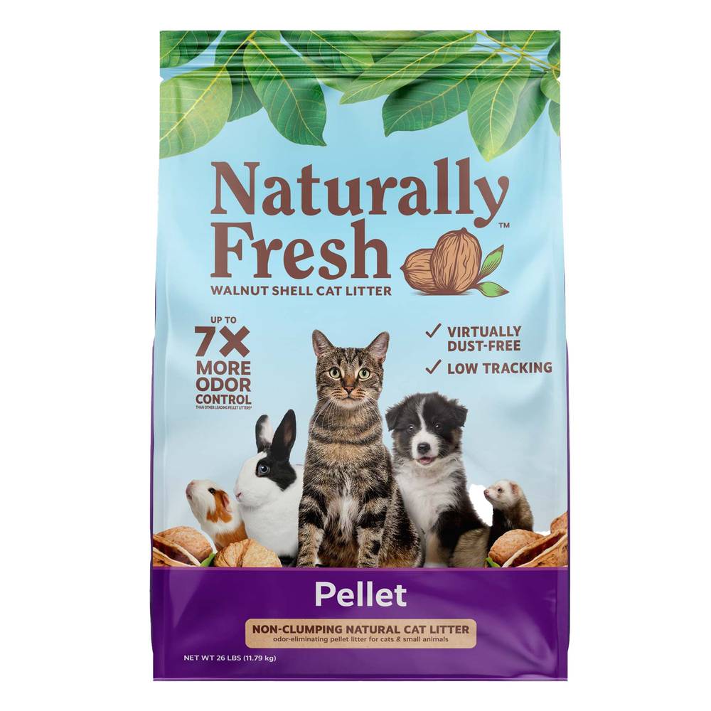 Naturally Fresh Pellet Non-Clumping Walnut Cat Litter - Low Dust, Low Tracking, Natural (Size: 26 Lb)